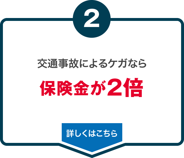 交通事故によるケガなら保険金が２倍